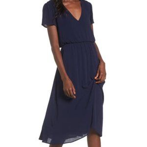 WAYF Blouson Dress, Navy